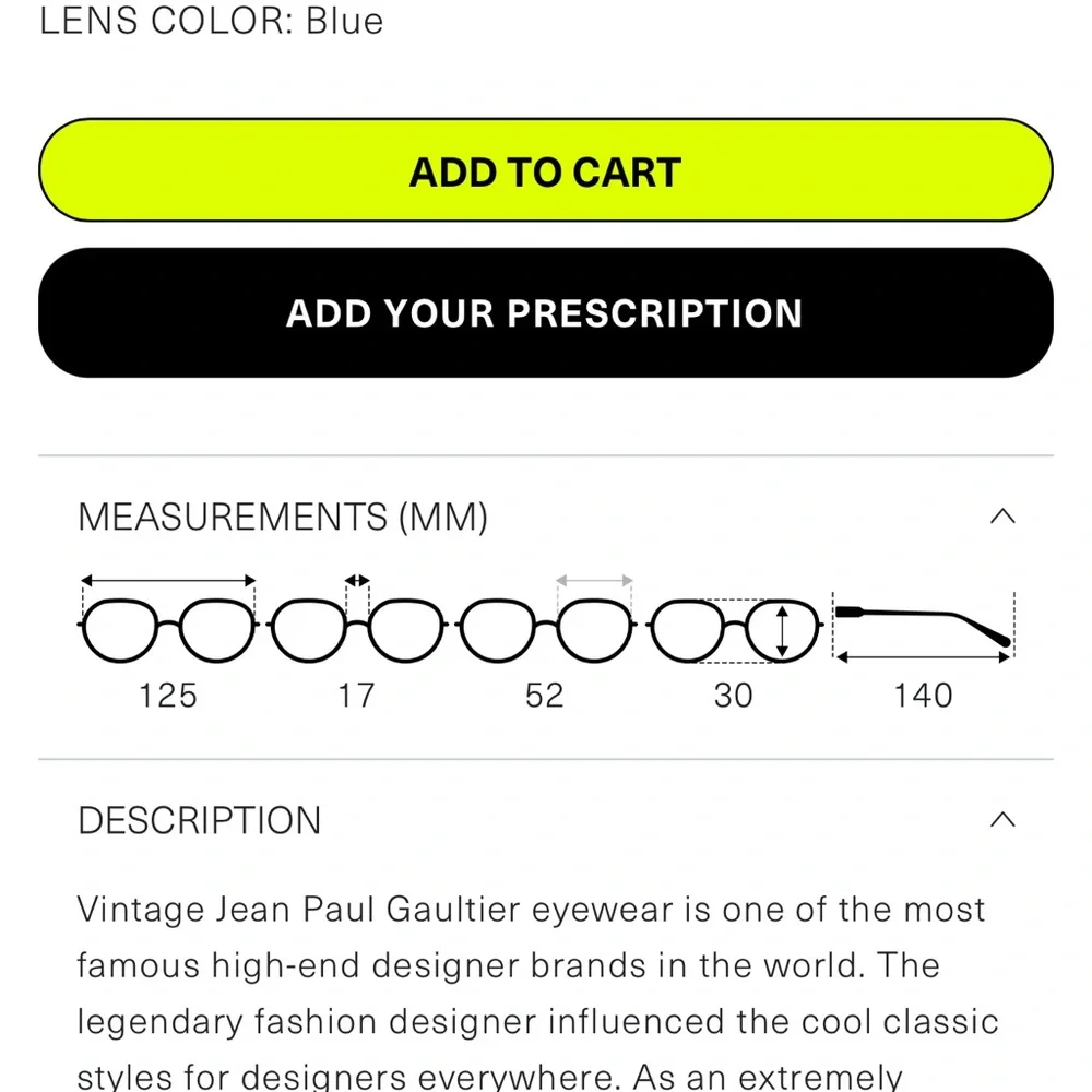 Jean Paul Gaultier Blue and Gold Sunglasses - Picture 7 of 7